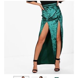 Emerald green maxi skirt